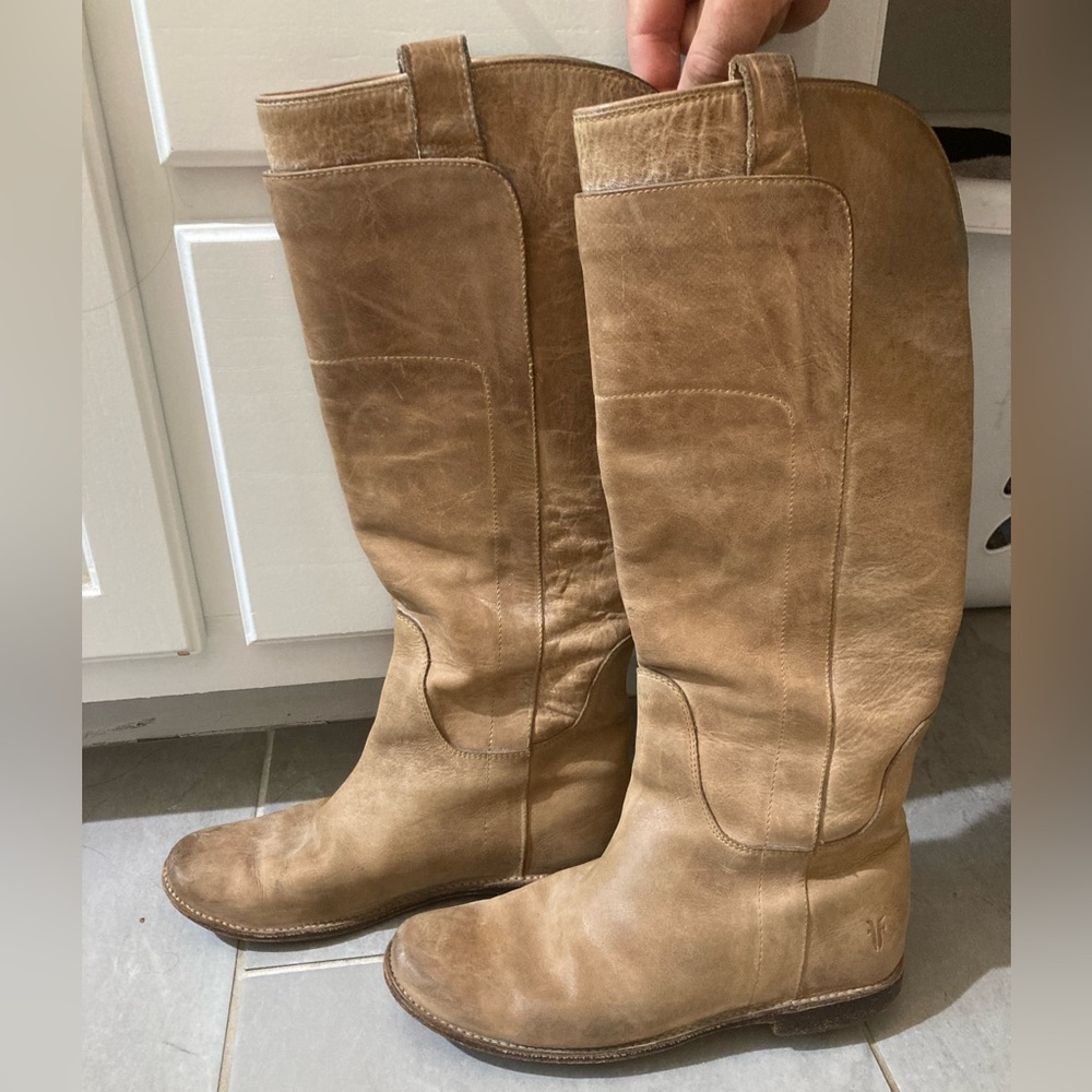 Frye Tan Leather Knee High Boots Women's 6.5 B
